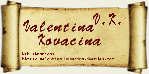 Valentina Kovačina vizit kartica